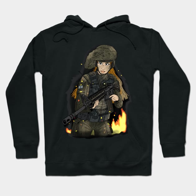 Female Israel Defense Forces soldier. Hoodie by JJadx